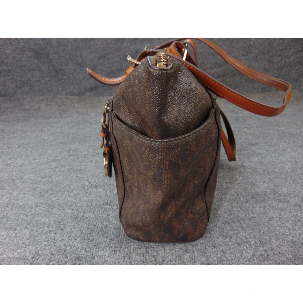 Michael Kors Jet Set Tote Brown Monogram Logo Shoulder Bag